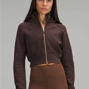 Lululemon Espresso Brown Crop Zip Hoodie